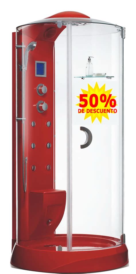 Cabinas Hidromasaje-Redondas-CABINA APOLO RED.ROJA 100x100