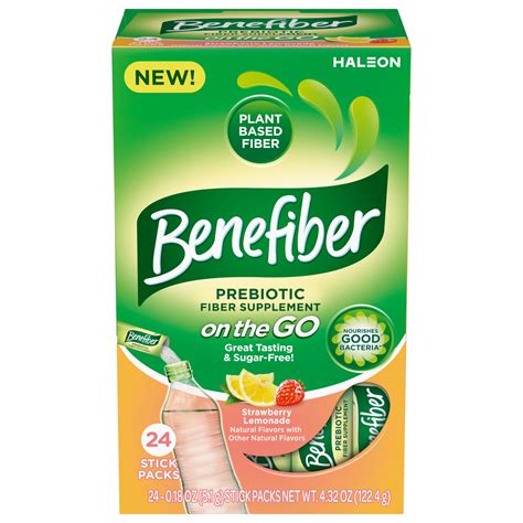 Benefiber Prebiotic Fiber Supplement, Strawberry Lemonade, On The Go ...