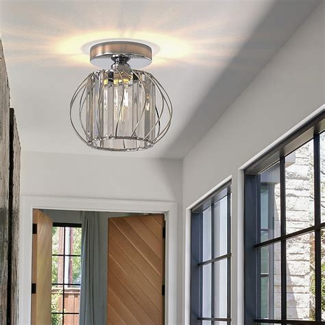 DORESshop 7 inch 1 Light Modern Crystal Semi Flush Mount Ceiling Light ...