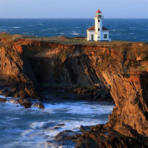 Oregon Cape Argo Lighthouse Cape Arago Lighthouse On A Lighthouse