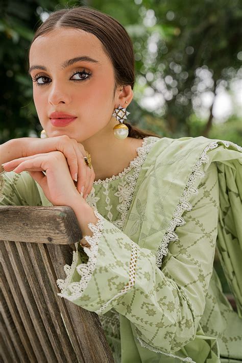 Cross Stitch Seher Premium Cambric Collection – PISTACIA PEARL – YourLibaas