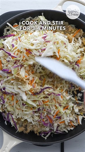 This egg roll in a bowl recipe is like a deconstructed egg roll; no frying necessary! Full recipe here: https://bit.ly/48YvNKn #eggrollinabowl #healthyrecipe #healthymeal #chickenrecipe | Taste of Home