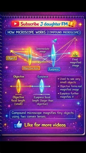 How Compound Microscope Works 🔬|Objective & Eyepiece Explained|Magnification|#science|J daughter FM