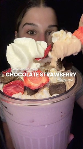 Chocolate Covered Strawberry Ninja Creami Recipe posted on insta!!!✨🍓🤭 #foryou #ninjacreamirecipe