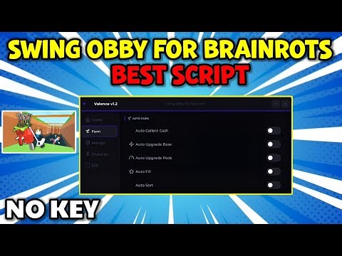 Swing Obby For Brainrots Best Script (No Key) - Auto Farm, Auto Obby, Auto Upgrade & More
