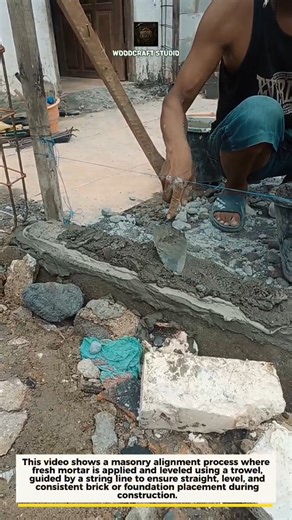 Perfect Brick Alignment with String Line | Masonry Precision #construction #masonry #shorts