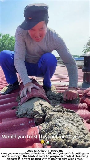 Roof Waterproofing – Laying Tiles with Concrete Mortar 🧱