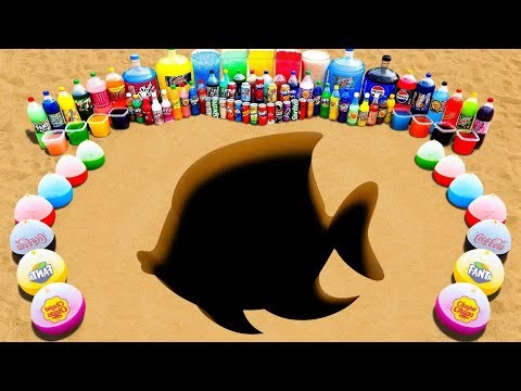 How to make Fish with Orbeez, Balloons Soda vs Giant Fanta, Mtn Dew, Coca Cola and Mentos