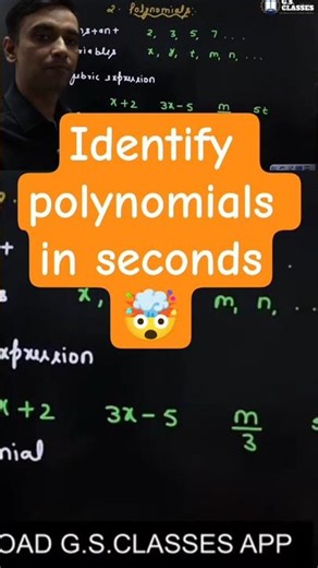 Identify Polynomials in Seconds | Class 9 Maths Trick #shorts