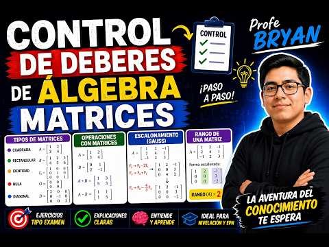 📚✨ CONTROL 2 DE DEBERES DE ÁLGEBRA | MATRICES ✨📚