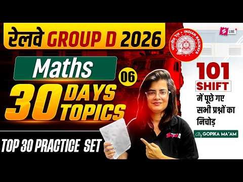RRB Group D Math Class | Group D Maths Practice Set | Railway Group D Math PYQs | Gopika Mam