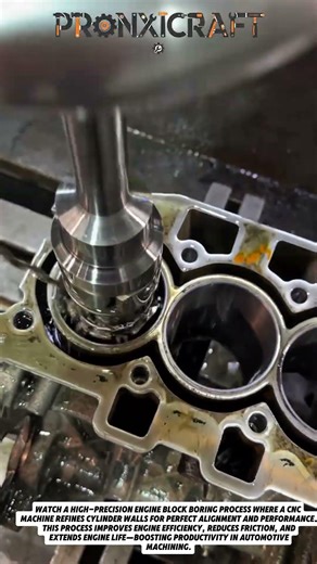 Precision Engine Block Boring Process | Satisfying CNC Machining in Action #productivity #usa