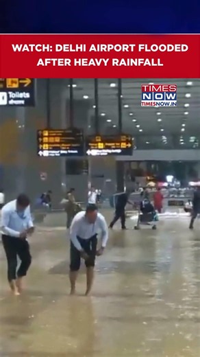 Delhi Airport Flooded After Heavy Rainfall In National Capital | WATCH Dramatic Visuals | #shorts