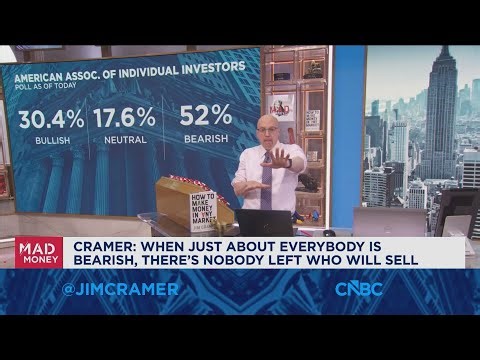When everybody is bearish, there's nobody left who will sell, says Jim Cramer