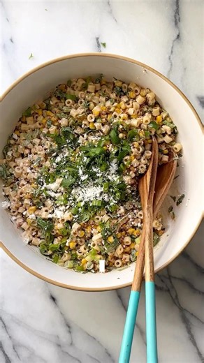 MEXICAN STREET CORN PASTA SALAD 🌽 #recipe