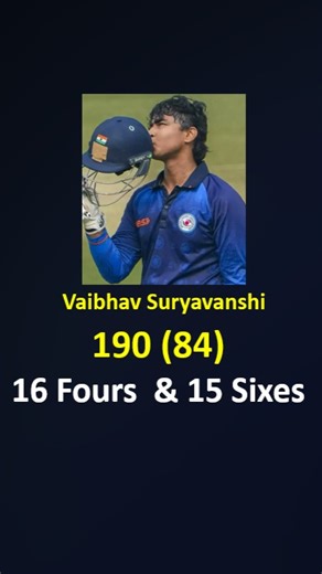 Informative Records Cricket on Instagram: "Vaibhav Suryvanshi's massive explosion in Vijay Hazare Trophy 2025 #vaibhavsuryavanshi #vijayhazaretrophy #vijayhazaretrophy2025 #biharvsarunachalpradesh #massiveexplosion"