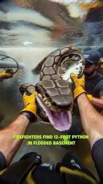 Firefighters Find 12 FOOT PYTHON in Flooded Basement; Bodycam Footage #Python #SnakeRescue