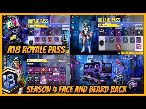 🔥A18 ROYAL PASS IS HERE - 1 TO 100 REWARDS AND COMPLETE LOOK IN 4.3 UPDATE