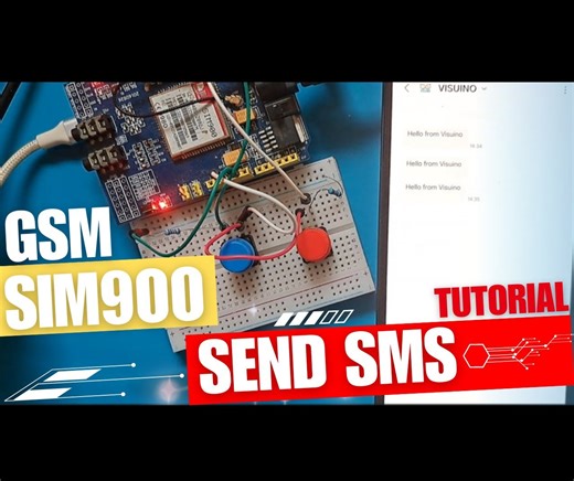 Send SMS Using SIM900 GSM Shield & Arduino - Visuino Tutorial