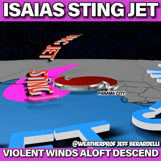 Isaias Sting Jet 120 mph Gusts!! #florida