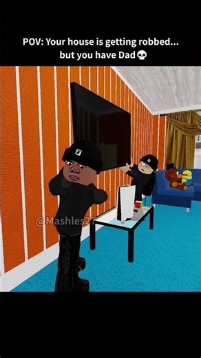 When your house is getting robbed but you have Dad💀 #roblox #shorts #robloxanimation #usa