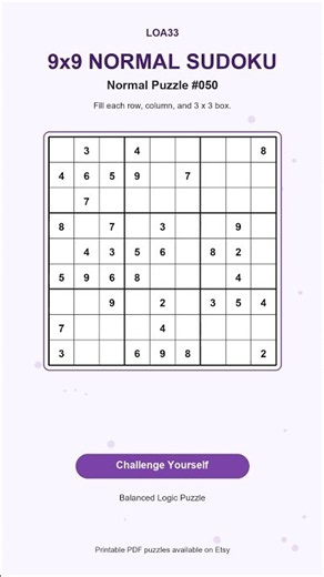 Normal Sudoku Challenge #050