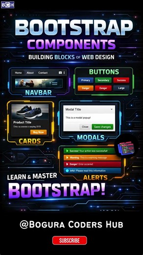 Master Bootstrap Components FAST! 🚀 (Navbar, Cards, Modals) | Beginner Guide | Learn Bootstrap
