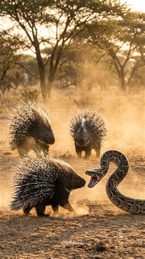 A massive and aggressive African rock python with dark olive-brown scales.