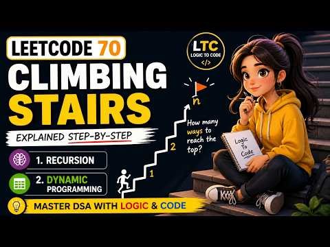 Climbing Stairs | LeetCode 70 | Recursion + Dynamic Programming Explained (Easy)