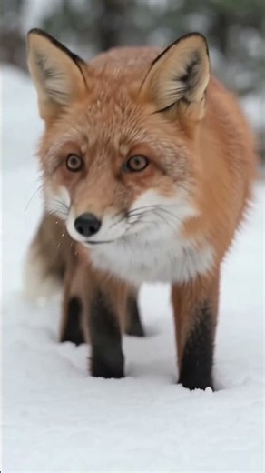 🦊 A Red Fox Hunts in the Deep Winter Snow
