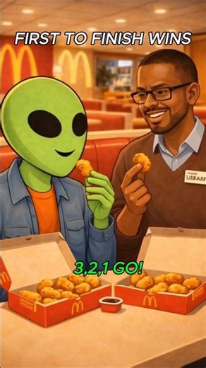 Alien vs Human: Who Eats Faster?