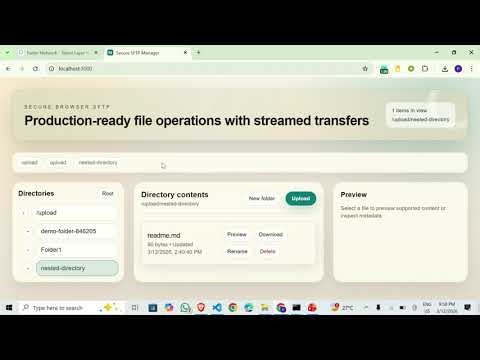 Secure Browser-Based SFTP File Manager | Full Stack Project Demo | Next.js & Node.js