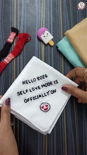 Handmade Kerchief Embroidery tutorial for beginners with Emoji#handembroidery #trending #shortsfeed