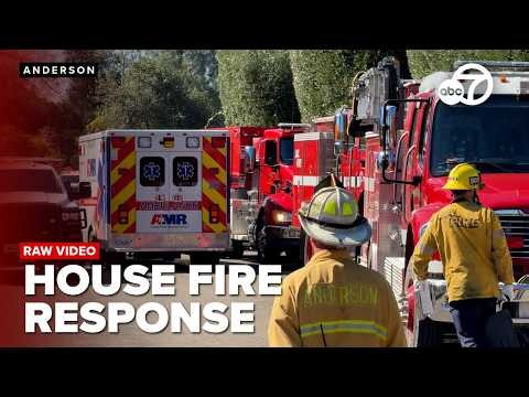 Firefighters extinguish house fire in Anderson, California | RAW VIDEO