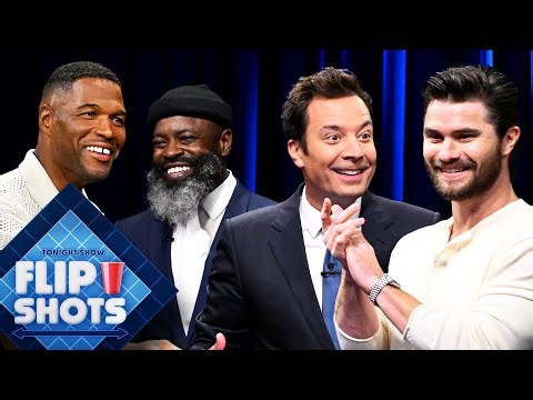 Flip Shots with Michael Strahan and Chase Stokes | The Tonight Show Starring Jimmy Fallon