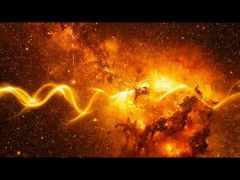 Cosmic Orange Red Nebula Fiery Waves Glow Stars Seamless Motion Background Video Loop 4K 60FPS
