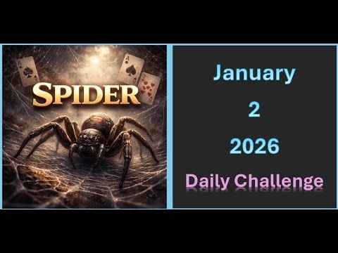 Spider Solitaire January 2, 2026 - Microsoft Daily Challenge