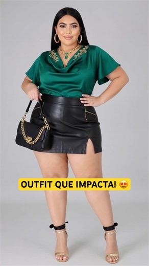 Te Pondrías Este Look? 💚 Outfit Plus Size Elegante que Roba Miradas