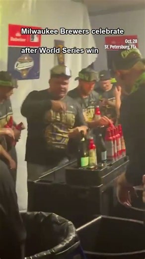 Milwaukee Brewers celebrate after World Series win