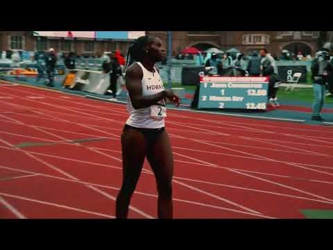 Howard's Marcia Sey Battles to 2nd Place | Penn Relays 100m Hurdles Final