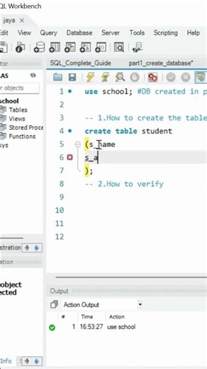 How to Create a Table📊MySql| Part 2 #Shorts #codingforbeginners #database #mysql