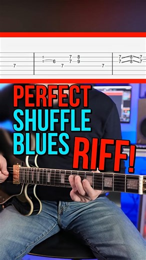 This Shuffle BLUES RIFF in A is so much FUN!🎸 #shorts
