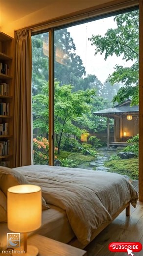 Experience the ultimate relaxation with the calming sounds of bedroom rain in the morning