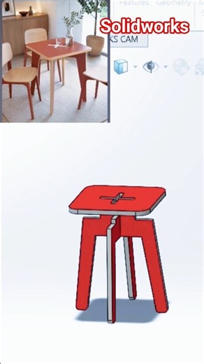 Trending Square table 🔥|Create in Solidworks #solidworks #trending #tabla #youtubeshorts #shorts