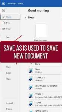 Microsoft Word Tutorials - Save and Save as Commands