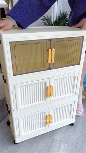 Modern Plastic Wardrobe Design with 3 Doors & Storage #shorts