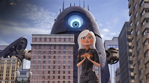 Susan stops the giant alien robot from destroying the city Monsters vs. Aliens