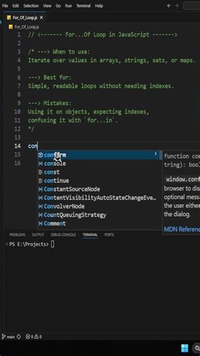 For of loop in JavaScript Explained #coding #javascript #programming #tutorial
