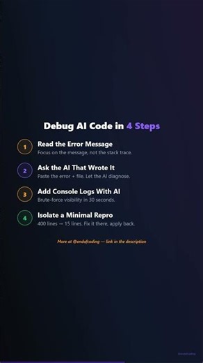 Debug 400 Lines of AI Code in 4 Steps #shorts