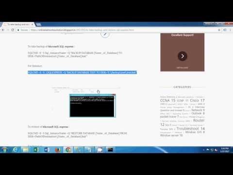 To take backup and restore sql express by cmd
